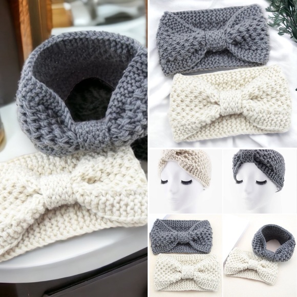 Knitted woven knit headbands bow *brand-new* 2 pcs - Picture 3 of 4